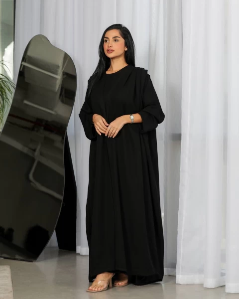 Black Raw Internet Abaya IB149 Black